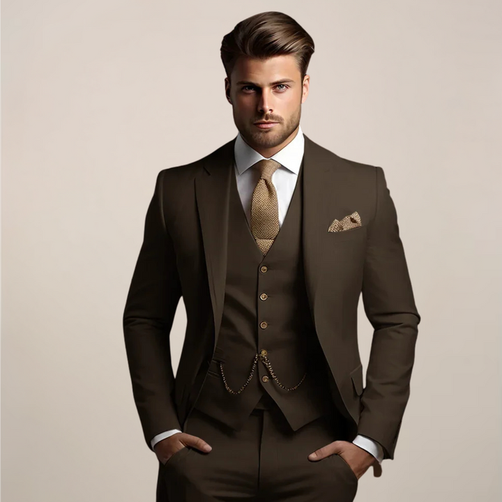 Men's Breathable Three-Piece Wedding Suit - Tailored Spring Formalwear 3
