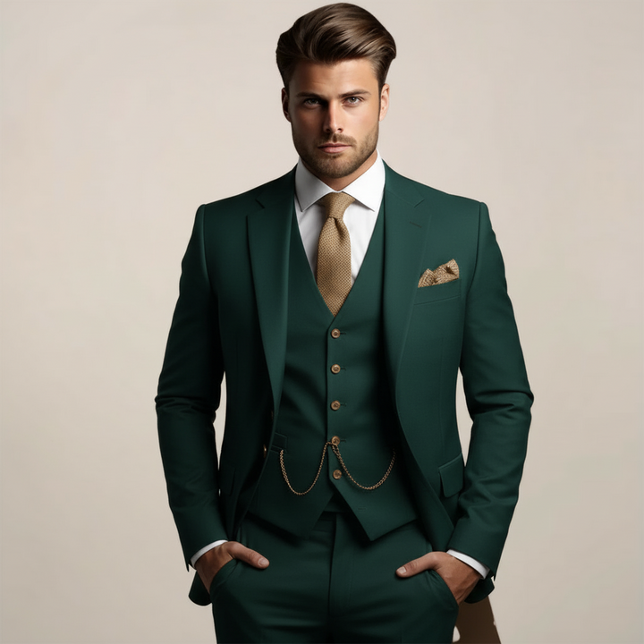Men's Breathable Three-Piece Wedding Suit - Tailored Spring Formalwear 4
