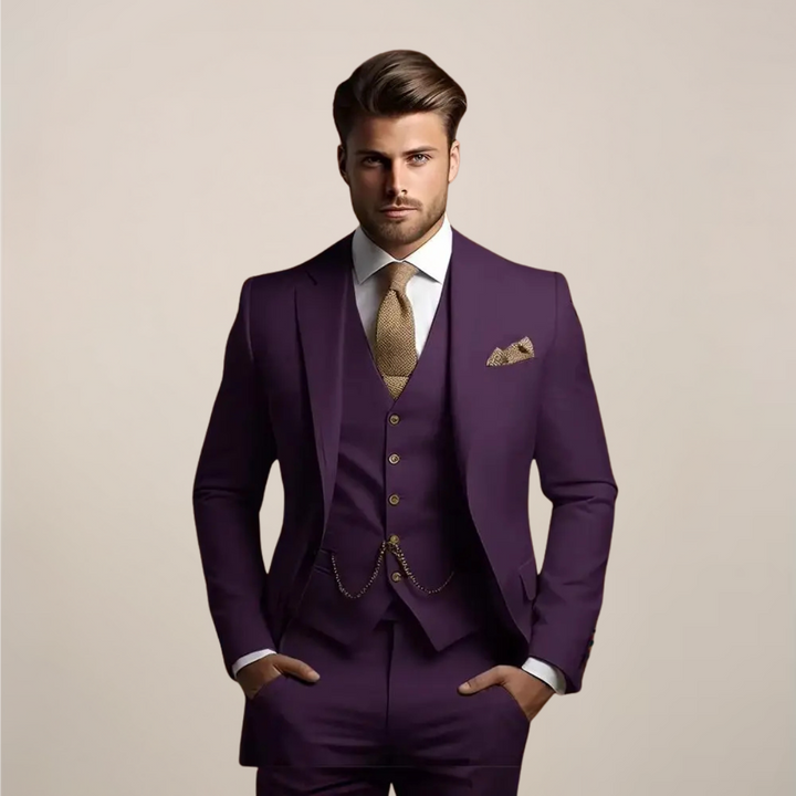 Men's Breathable Three-Piece Wedding Suit - Tailored Spring Formalwear 5