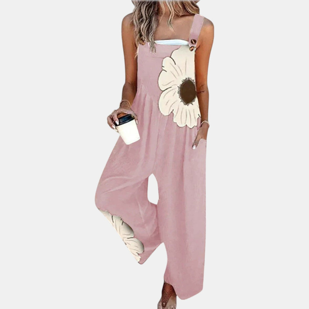 Women's Comfortable Printed Dungarees with Wide Legs 7