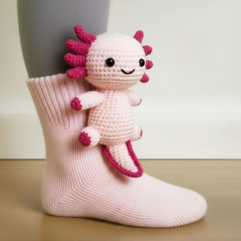 Warm Knit Slipper Socks with 3D Animal Design and Non-Slip Grip 10