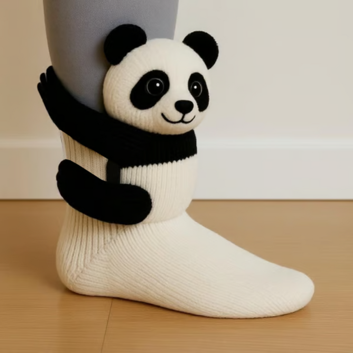 Warm Knit Slipper Socks with 3D Animal Design and Non-Slip Grip 6