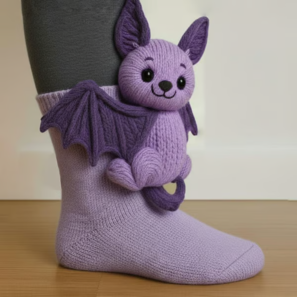 Warm Knit Slipper Socks with 3D Animal Design and Non-Slip Grip 8