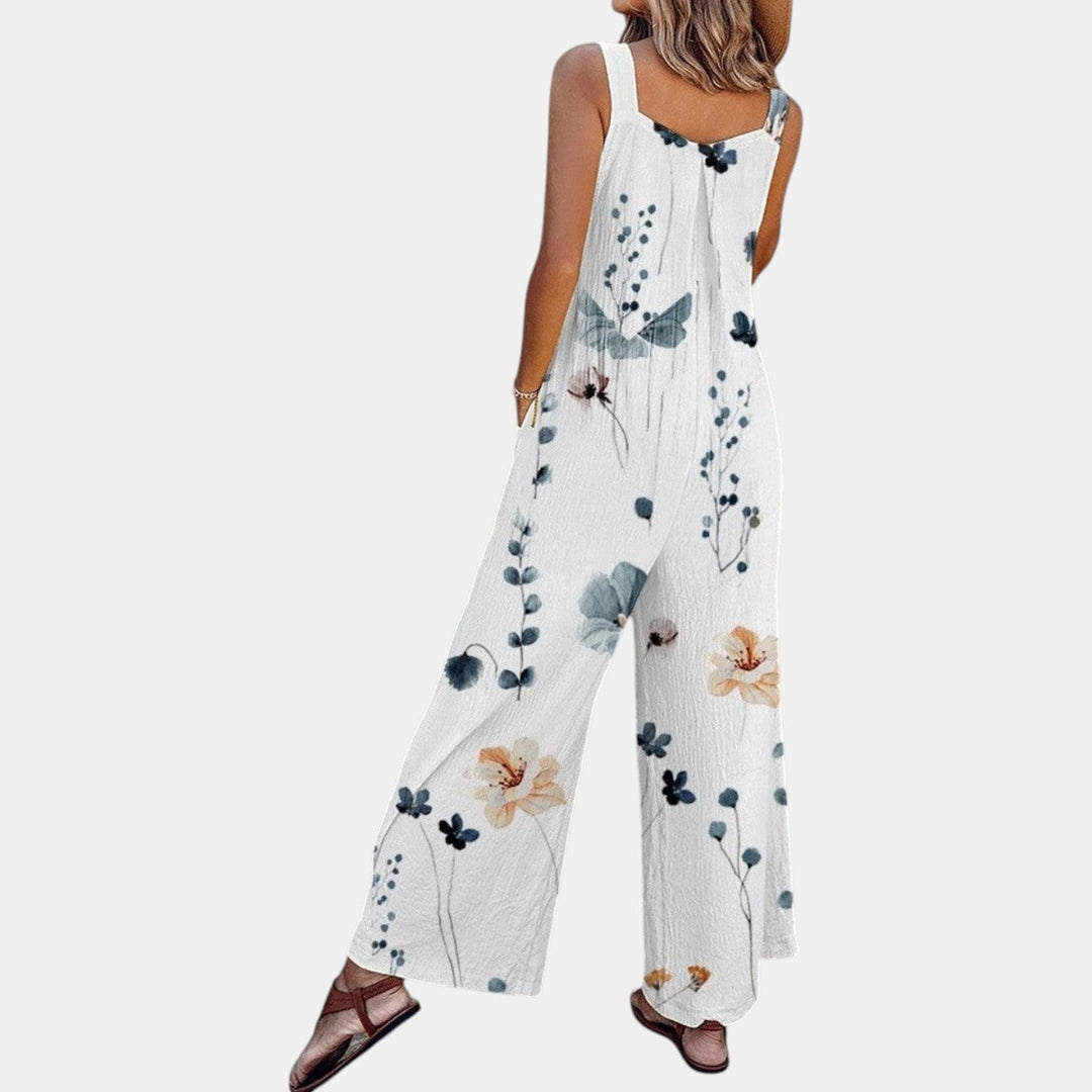Women's Comfortable Printed Dungarees with Wide Legs 5