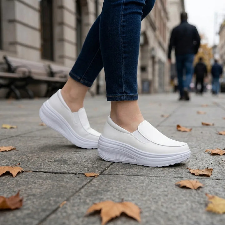 Women's Comfortable Slip-On Shoes with Cushioned Wedge Sole 11