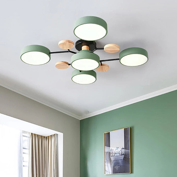 Slim Designer Ceiling Light with Hand-Finished Wrought Iron Detail 4