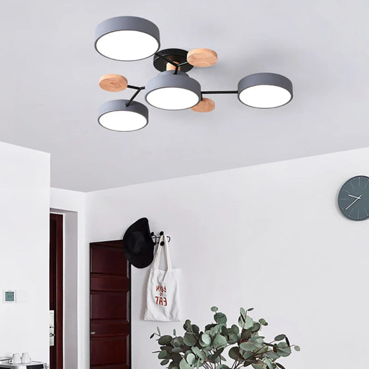 Slim Designer Ceiling Light with Hand-Finished Wrought Iron Detail 5