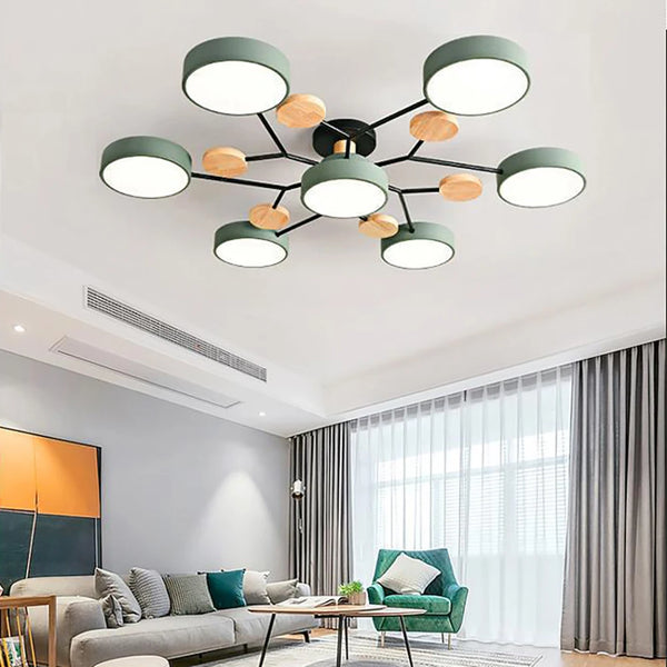 Slim Designer Ceiling Light with Hand-Finished Wrought Iron Detail 2