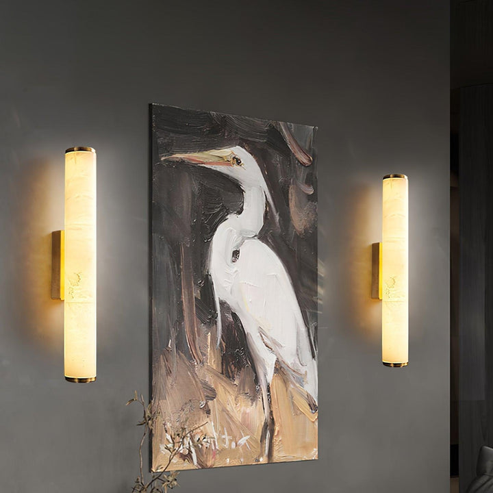 Spanish Marble Copper-Tone Wall Sconce, Modern Minimalist LED Wall Light 1