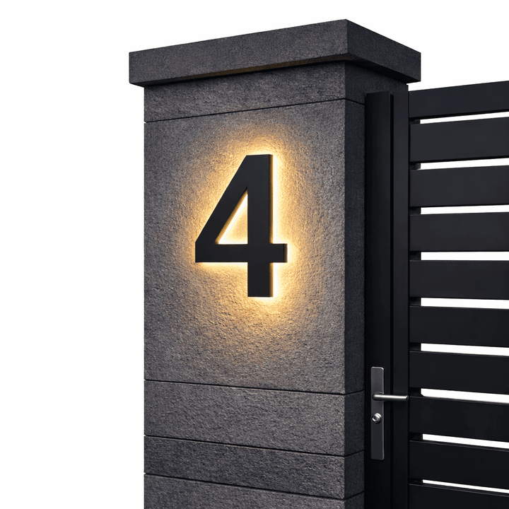 Modern Custom LED House Numbers with Backlit Metal and Acrylic Design 10