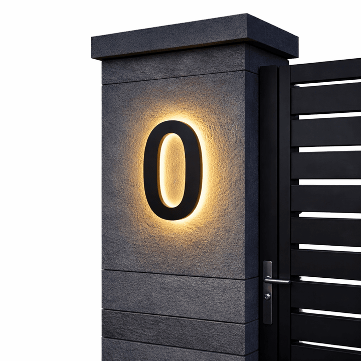 Modern Custom LED House Numbers with Backlit Metal and Acrylic Design 6