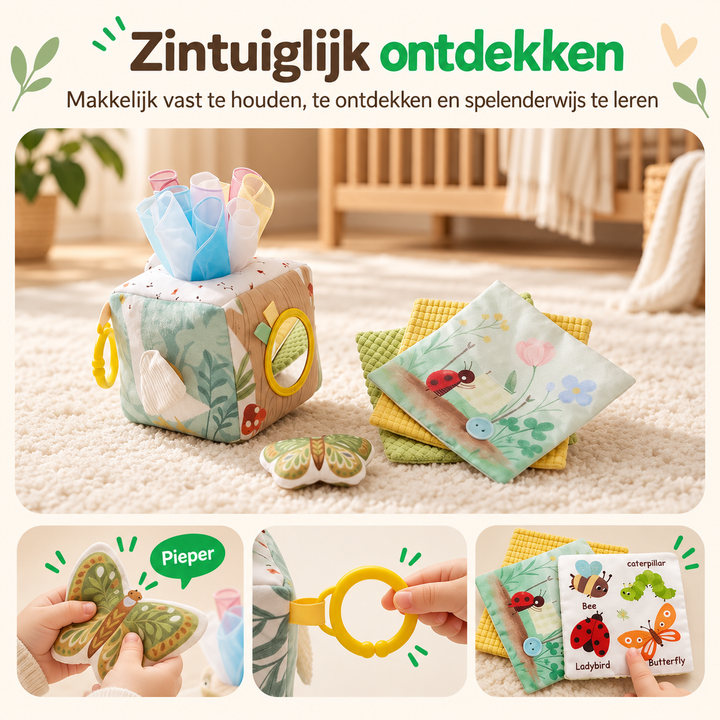 Montessori Sensory Tissue Box, Interactive Baby Toy for Ages 0-2 3