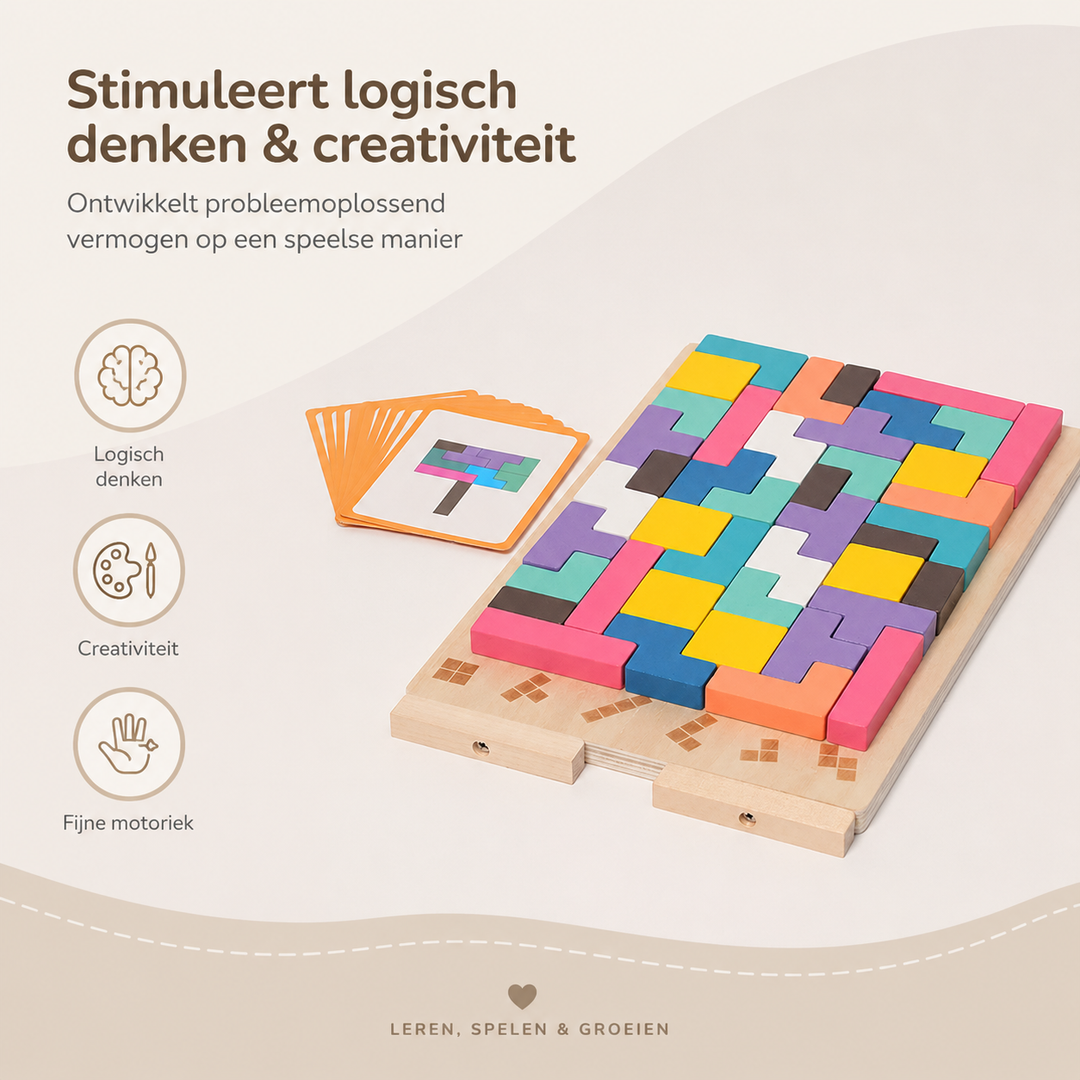Wooden Montessori Tetris Stacking Puzzle - Educational Toy 6