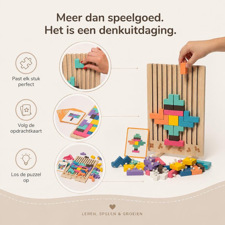 Wooden Montessori Tetris Stacking Puzzle - Educational Toy 3