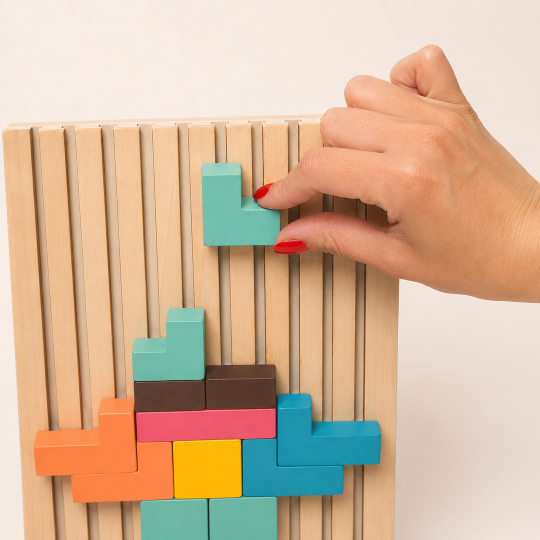 Wooden Montessori Tetris Stacking Puzzle - Educational Toy 12