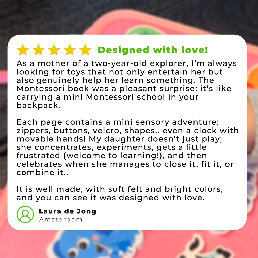 Montessori Activity Book for Toddlers Ages 1-5, Soft Felt Learning Toy 11
