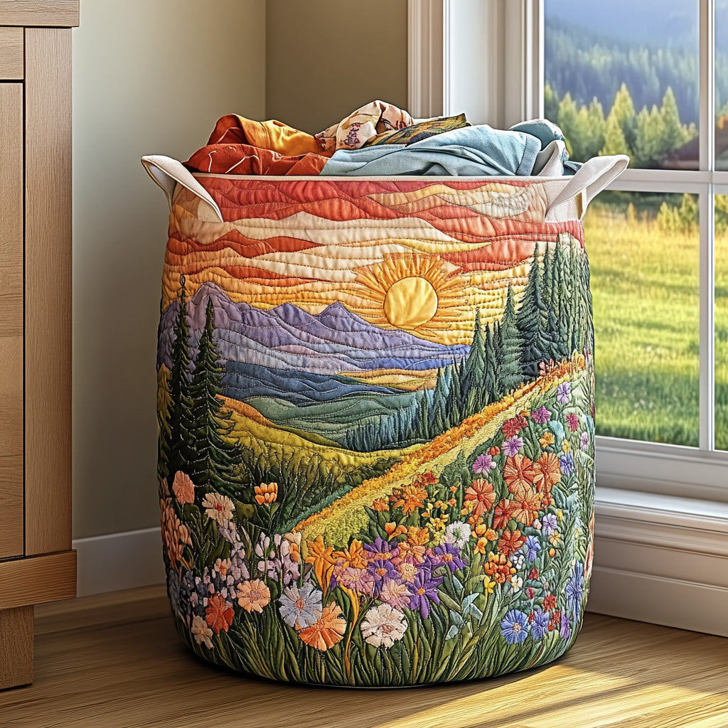 Padded Quilted Laundry Basket with Handles, Self-Standing, 3 Sizes 1