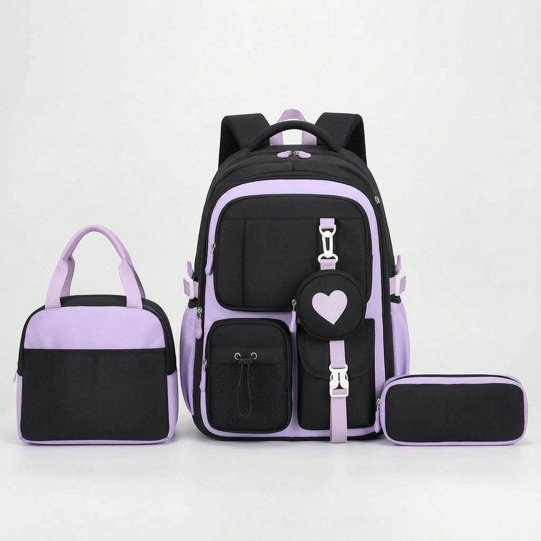 Multi-Compartment Geometric Patterned Backpack - Kinetox