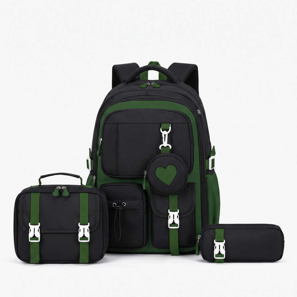 Multi-Compartment Geometric Patterned Backpack - Kinetox