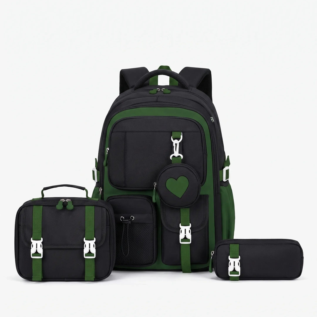 Multi-Compartment Geometric Patterned Backpack - Kinetox