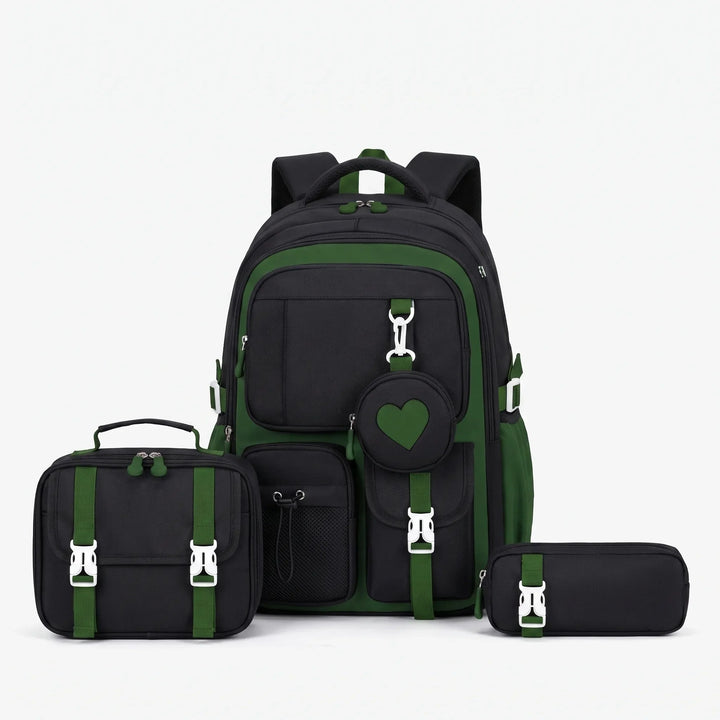 Multi-Compartment Geometric Patterned Backpack - Kinetox