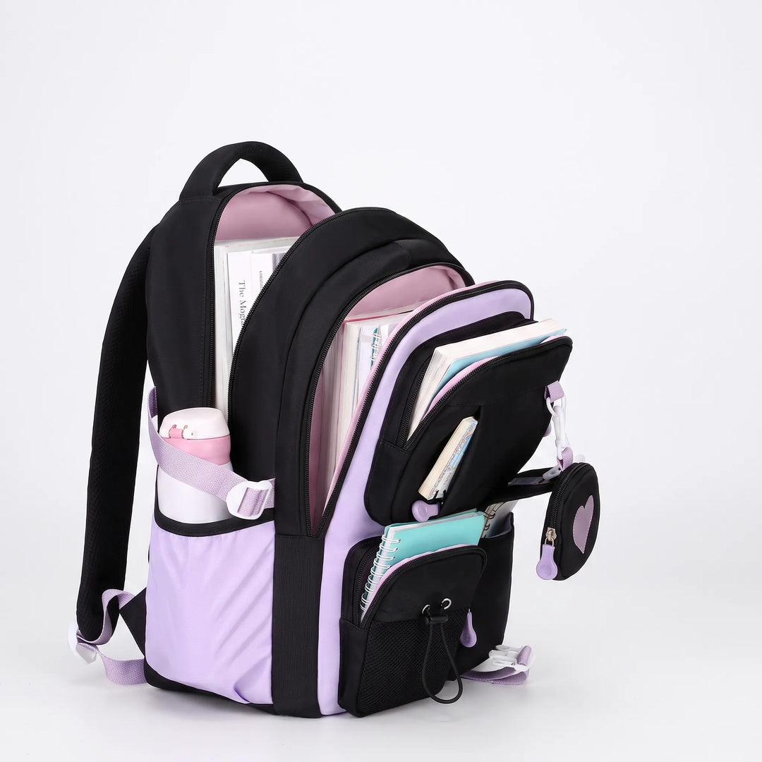Multi-Compartment Geometric Patterned Backpack - Kinetox