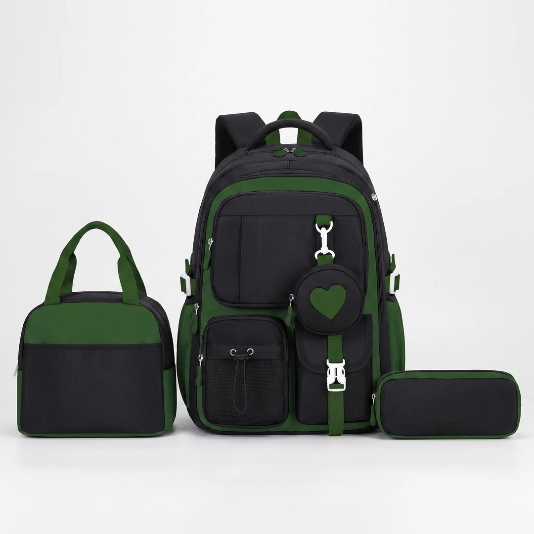 Multi-Compartment Geometric Patterned Backpack - Kinetox