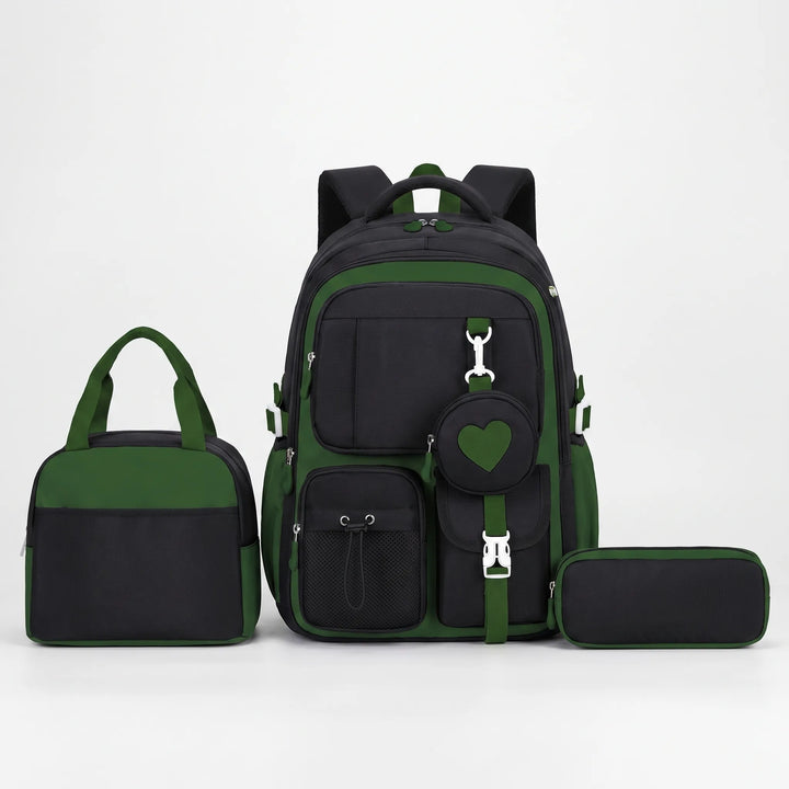 Multi-Compartment Geometric Patterned Backpack - Kinetox