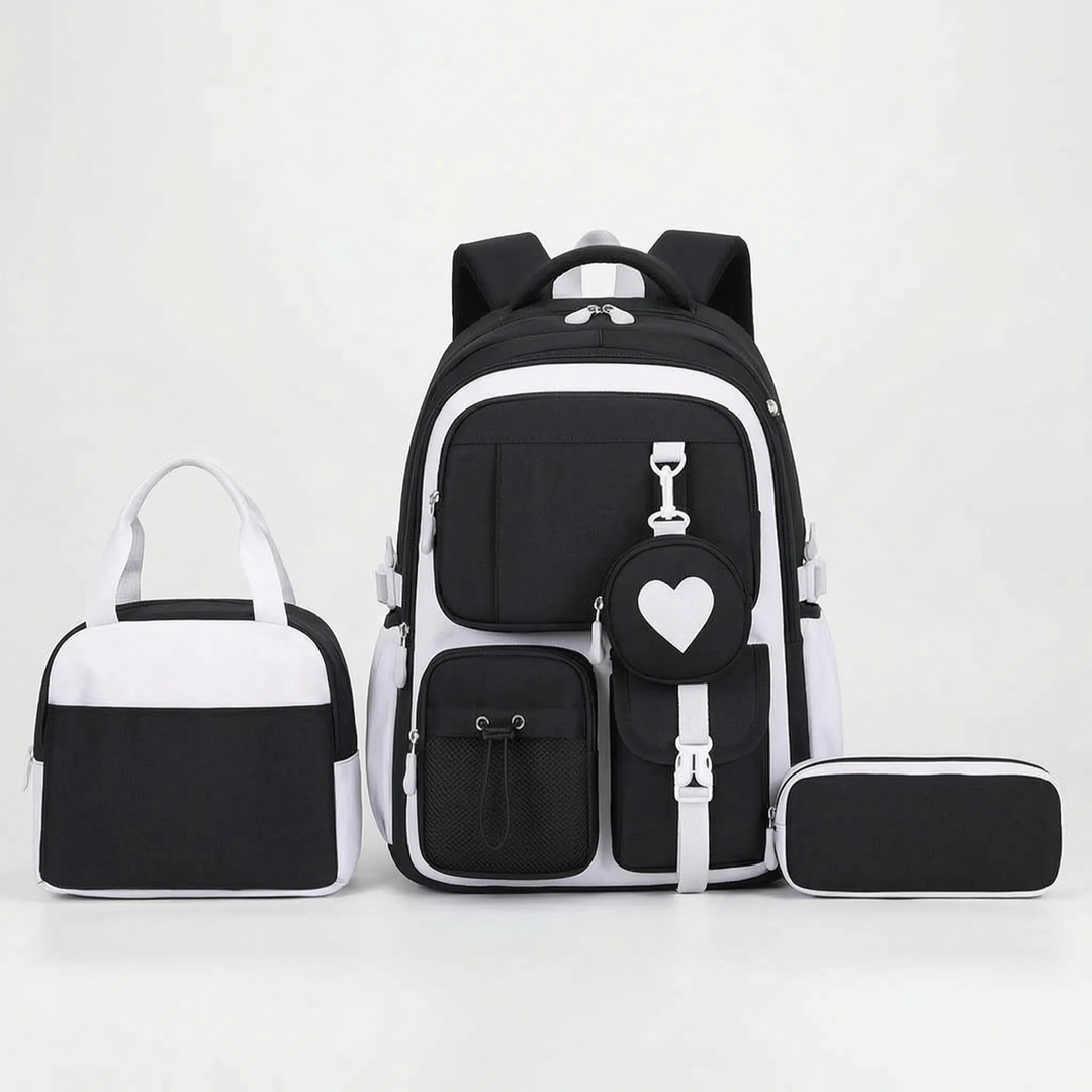 Multi-Compartment Geometric Patterned Backpack - Kinetox