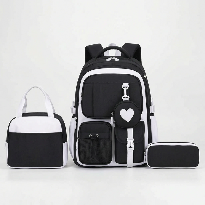 Multi-Compartment Geometric Patterned Backpack - Kinetox