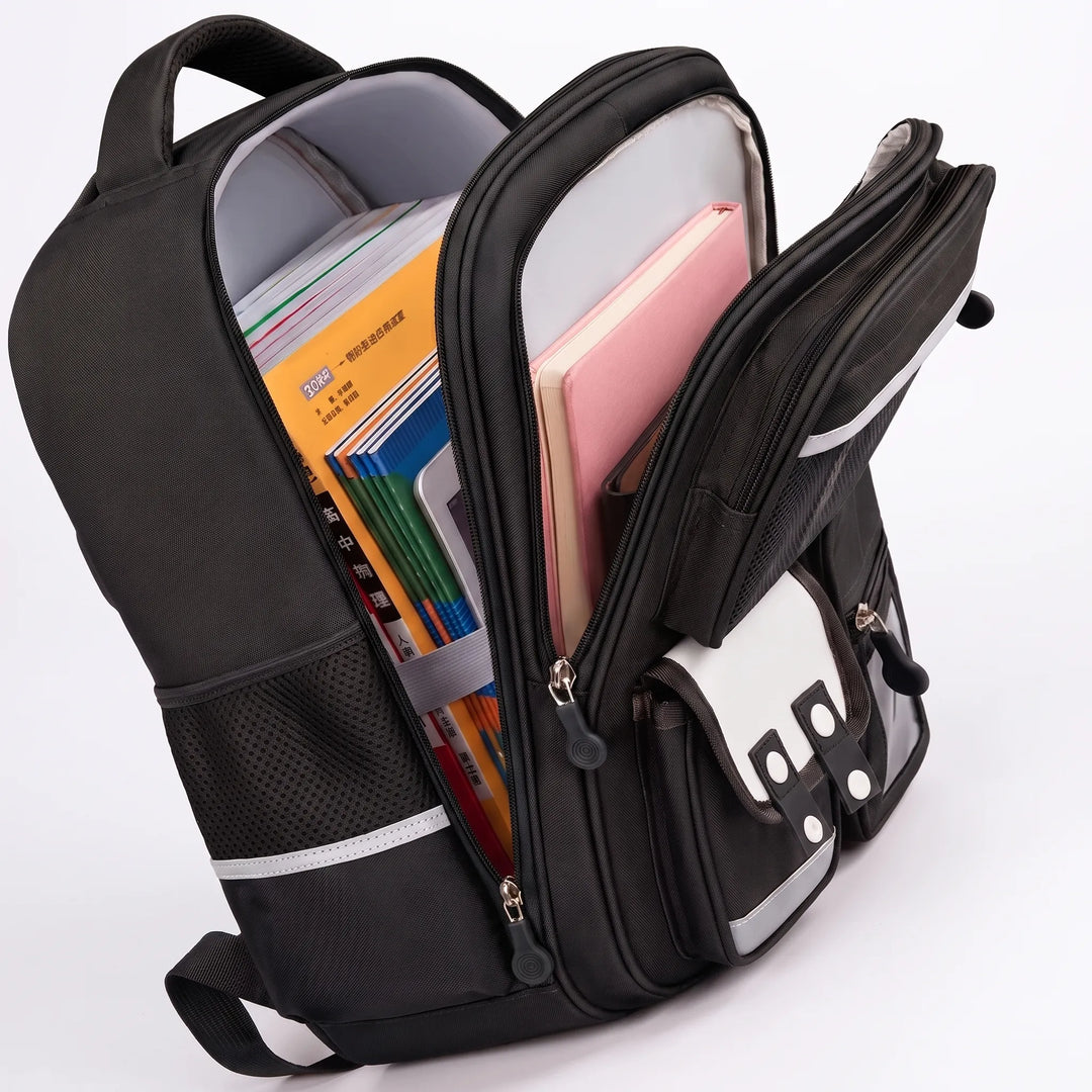 Multi-Pocket Capybara-Themed School Backpack - Viyora