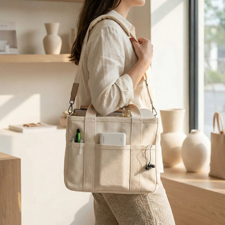 Multi-Pocket Everyday Tote Bag - Omnara