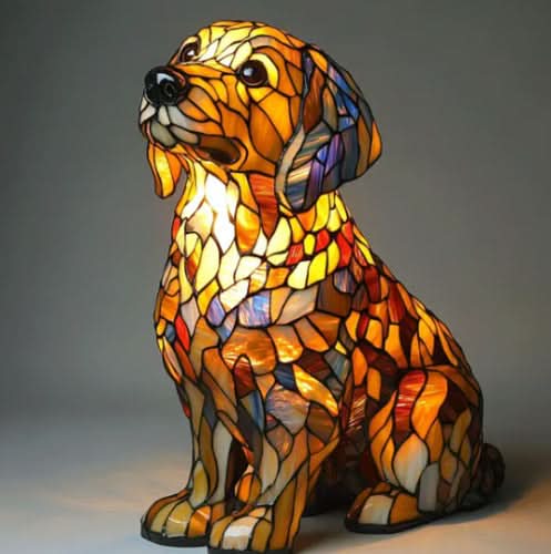Dog Breed Night Light with Warm Glow, 6-Inch USB Powered Lamp with Inline Switch 14