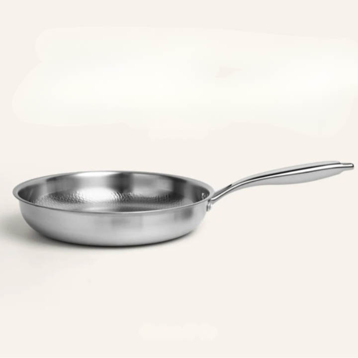 Titanium Induction Cookware with Hammered Finish – Durable Metallic Silver Pan 2
