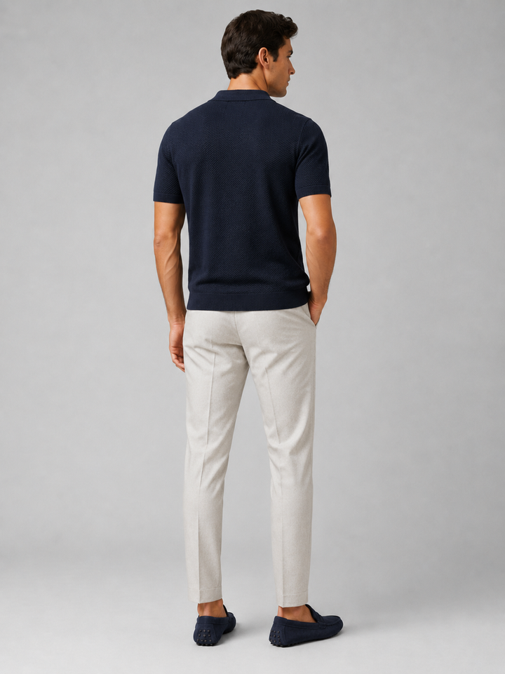 Men's Knit Polo Shirt, Lightweight Breathable Stretch Short Sleeve Summer Polo 39