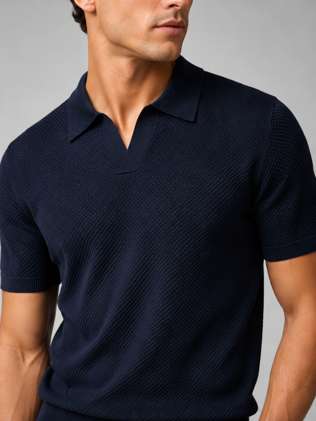 Men's Knit Polo Shirt, Lightweight Breathable Stretch Short Sleeve Summer Polo 37