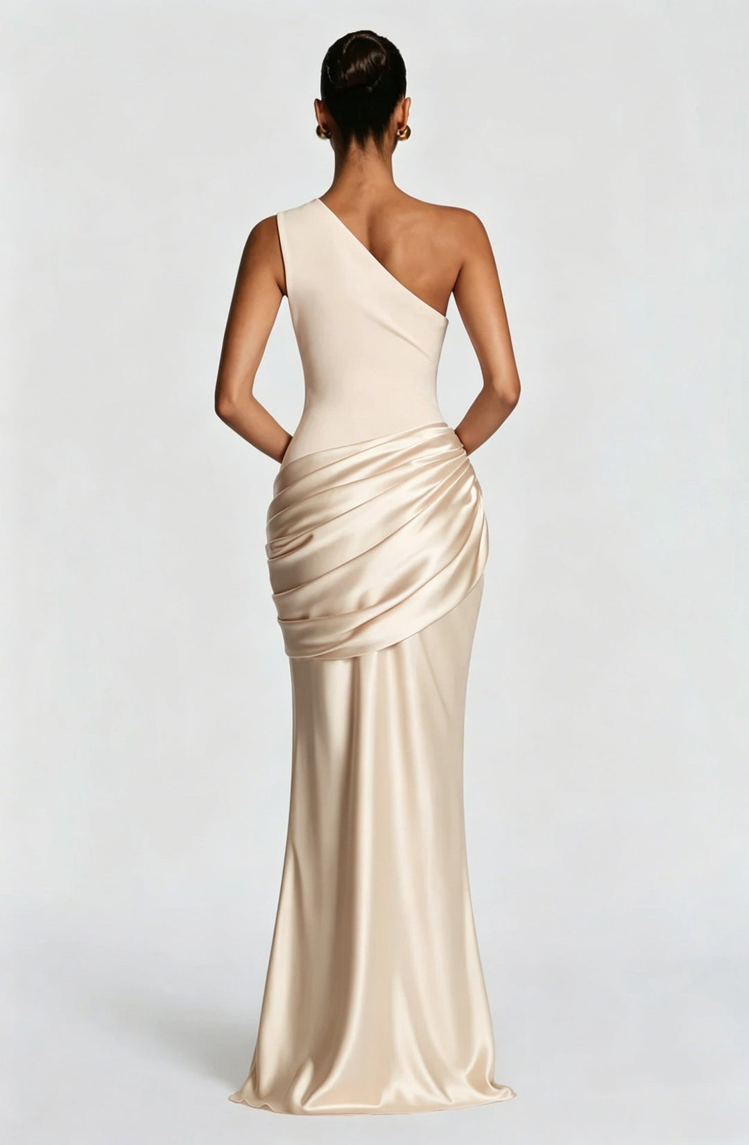 Sidonie One-Shoulder Draped Satin Maxi Dress 29