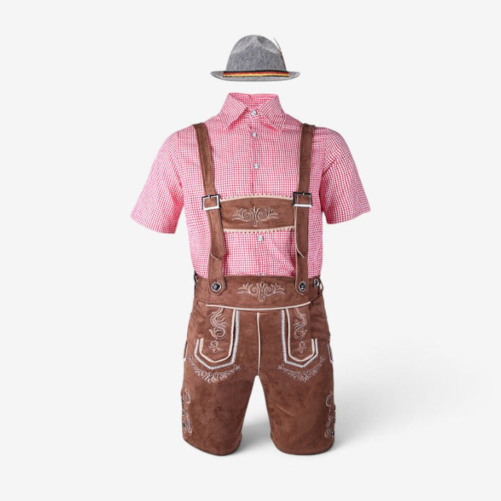 Men's Bavarian Costume Set with Lederhosen and Shirt 3