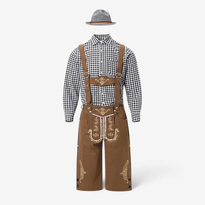 Men's Bavarian Costume Set with Lederhosen and Shirt 1