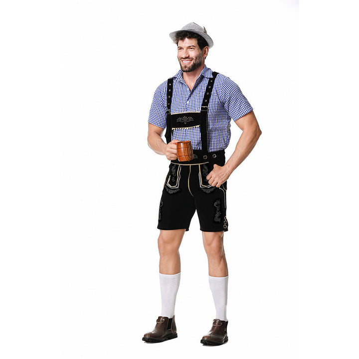 Men's Bavarian Costume Set with Lederhosen and Shirt 9