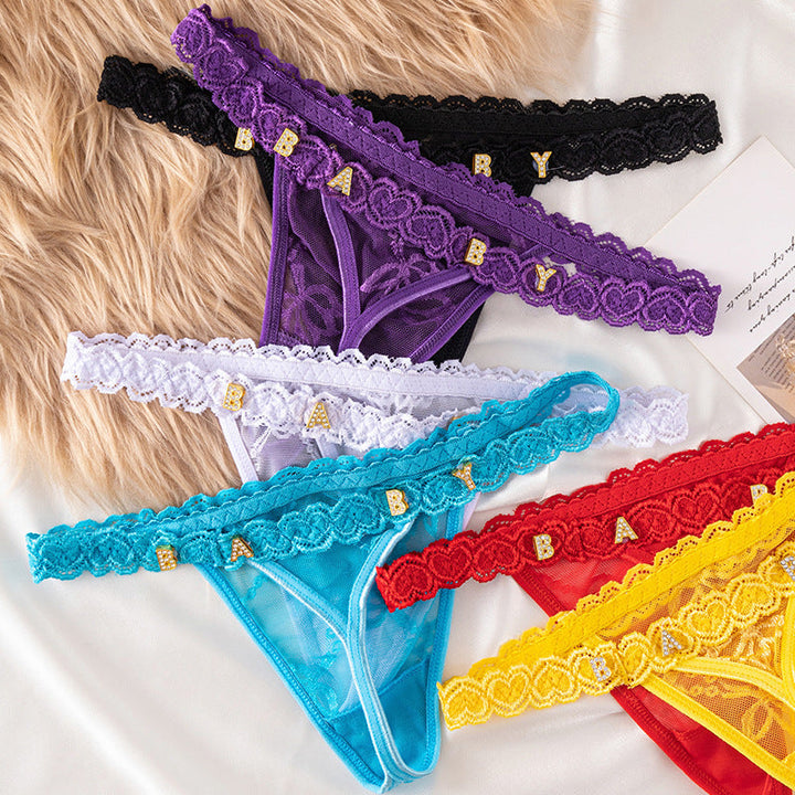 LaceFlair Custom Name Lace Lingerie with Crystal Letters 3