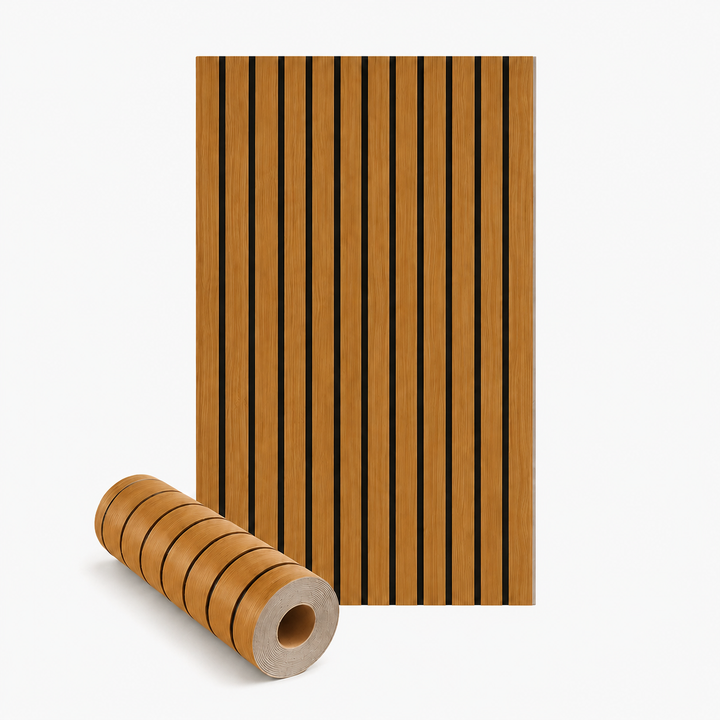 Self-Adhesive Peel and Stick 3D Slat Wall Panel Rolls 1