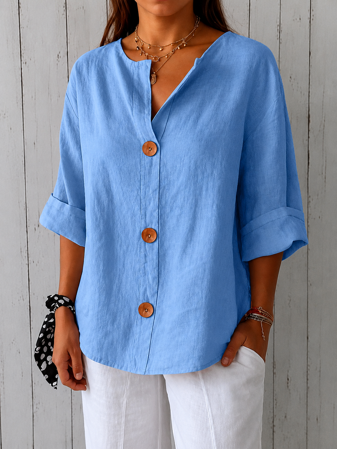 Olivia Loose Linen Blouse – Light & Comfortable Summer Top 13
