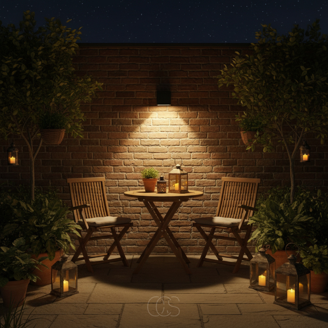 Luxe LED Solar Wall Light | Wireless IP65 Outdoor | Black 2