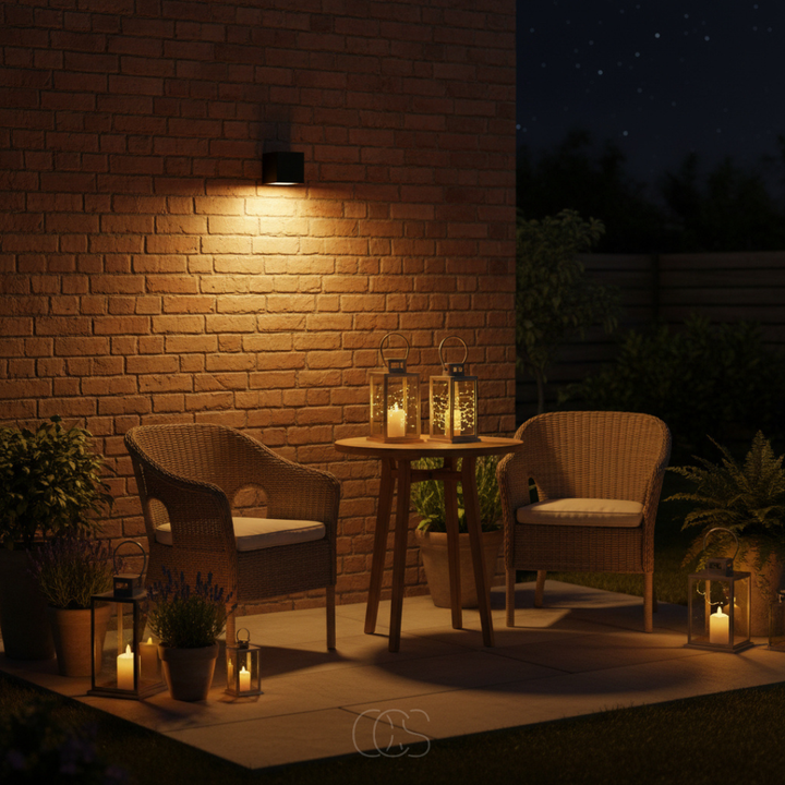 Luxe LED Solar Wall Light | Wireless IP65 Outdoor | Black 4