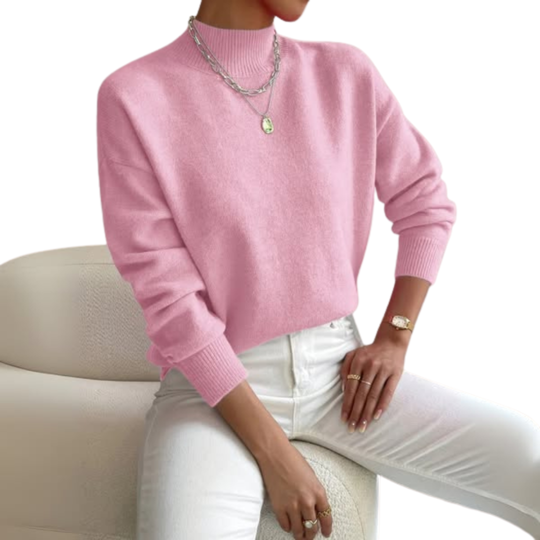 Women's Classic Polo Collar Sweater in Soft Breathable Cotton 1