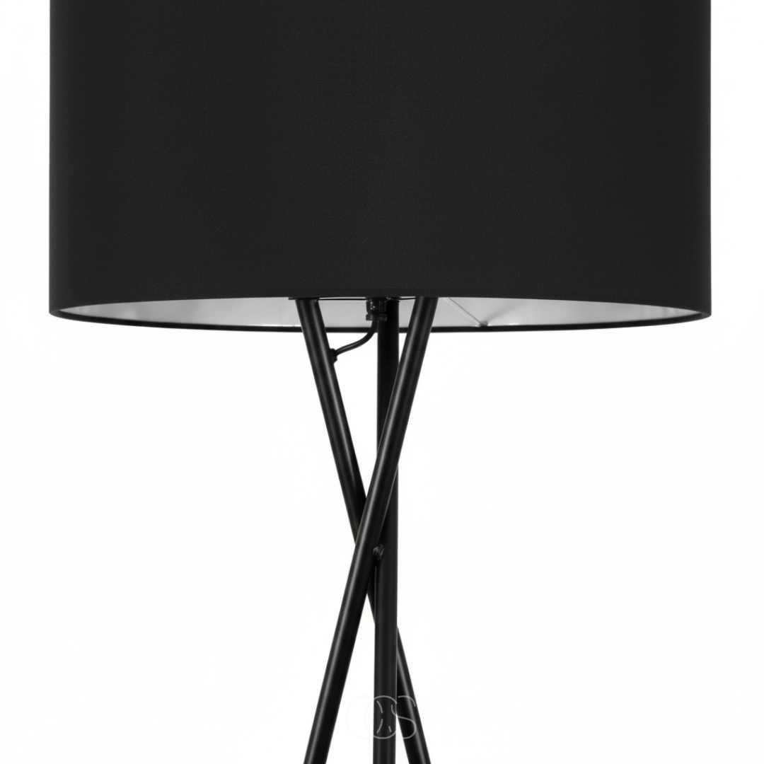 Floor Lamp with Fabric Shade and Metal Tripod Base, 159 cm Tall 4
