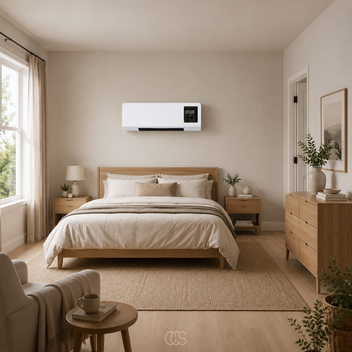 Wall-Mounted Air Cooler and Heater with Remote Control and Timer, White 1