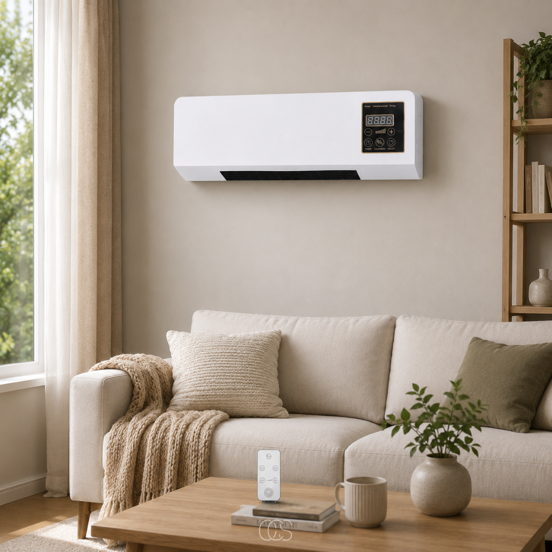 Wall-Mounted Air Cooler and Heater with Remote Control and Timer, White 4