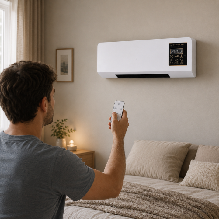 Wall-Mounted Air Cooler and Heater with Remote Control and Timer, White 6